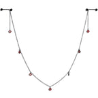 14G 5/8 Red Black Monster Fang Halloween Dangle Nipple Chain