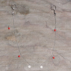 14G 9/16 Clear Gem Ladybug BCR Captive Ring Dangle Nipple Chain