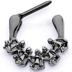16G 5/16 Black Scary Skeletons Halloween Septum Clicker