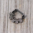 16G 5/16 Black Scary Skeletons Halloween Septum Clicker