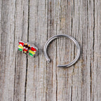16G 3/8 Rasta Turkey Thanksgiving BCR Captive Ring