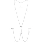 14G 5/8 Pink Gem Sun Heart Star Nipple Chain Necklace