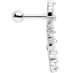 16G 1/4 Clear CZ Gem Butterflies Left Ear Cartilage Tragus