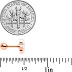 16G 1/4 Clear Gem Rose Gold Tone Renaissance Cartilage Tragus