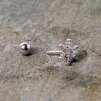 16G 1/4 Clear Gem Winter Snowflake Cartilage Tragus