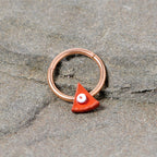 16G 3/8 Rose Gold Tone Pumpkin Pie Holiday Hinged Segment Ring