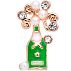 16G 1/4 Clear Gem Rose Gold Tone Champagne Cartilage Tragus