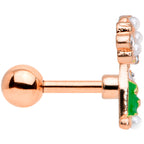 16G 1/4 Clear Gem Rose Gold Tone Champagne Cartilage Tragus