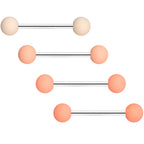 Peaches and Cream Matte Barbell Tongue Ring Set of 4