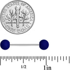 Blue and Brown Matte Barbell Tongue Ring Set of 4