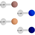 16G 5/16 Blue Brown Matte Labret Monroe Tragus Set of 4