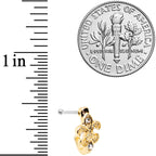 20G 3/8 Clear Gem Gold Tone Fleur De Lis Faux Hoop Nose Bone