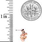 20G 3/8 Clear Gem Rose Gold Tone Fleur De Lis Faux Hoop Nose Bone