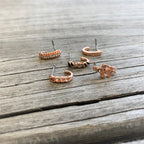 20G 3/8 Clear Gem Rose Gold Tone Fleur De Lis Faux Hoop Nose Bone