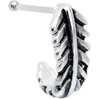 20G 3/8 Steel Feather Faux Hoop Nose Bone