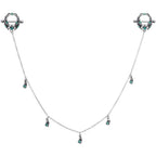 14G 9/16 Green Faux Opal Wreath Nipple Shield Dangle Nipple Chain