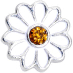 16G 5/16 Yellow Gem White Daisy Flower Labret Monroe Tragus