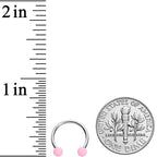 16G 3/8 Pink Peach Matte Horseshoe Circular Barbell Set of 4