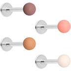 16G 5/16 Peach Brown White Matte Labret Monroe Tragus Set of 4