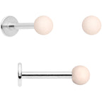 16G 5/16 Peach Brown White Matte Labret Monroe Tragus Set of 4