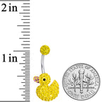 Sydney Belle Girlfriend Collection Yellow Pink CZ Gem Rubber Duck Ducky Belly Ring