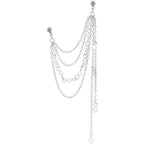 16G 1/4 Clear Gem Multiple Dangle Cartilage Chain Earring