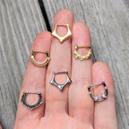 16G 5/16 Gold Tone Dramatically Structured Septum Clicker