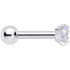 16G 1/4 Clear CZ Gem G23 Titanium 3mm Cartilage Tragus Earring
