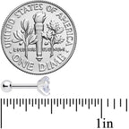18G 1/4 Clear CZ Gem G23 Titanium 4mm Cartilage Tragus Earring