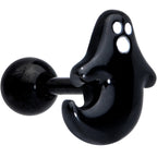 16G 1/4 Black Howling Ghost Halloween Cartilage Tragus Earring