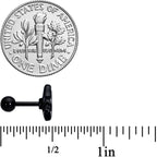 16G 1/4 Black Howling Ghost Halloween Cartilage Tragus Earring