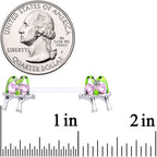 14G 9/16 Pink Gem Bioplast Green Lovebirds Barbell Nipple Ring Set