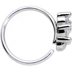 20G 5/16 Clear Gem Paw Print Cat Nose Hoop