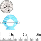 14G 29mm Iridescent Blue Scallop Shell Nautical Nipple Shield Set