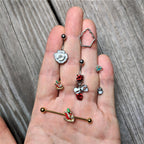 16G 1/4 Clear Gem Gold Tone Christmas Sleigh Cartilage Tragus