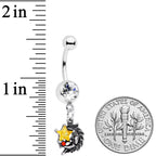 Clear Red Yellow Gem Shooting Star Dangle Belly Ring