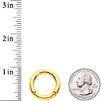 6G 5/8 Gold Tone PVD Steel Hinged Segment Ring