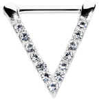 16G 5/16 Clear CZ Gem Sleek Triangle Septum Clicker