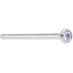 18G 3/4 Clear CZ Gem Grade 23 Titanium Fishtail Nose Ring 3mm