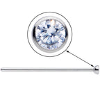 20G 3/4 Clear CZ Gem Grade 23 Titanium Fishtail Nose Ring 2mm