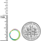 16G 5/16 Clear CZ Gem Rainbow Hinged Segment Ring