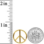 16G 1/4 Gold Tone Retro Peace Sign Closure Ring