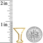16G 5/16 Gold Tone Bottoms Up Wine Glass Closure Ring