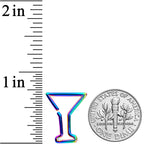 16G 5/16 Rainbow Plated Bottoms Up Wine Glass Closure Ring