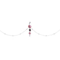 Clear Pink Gem Pink Tropical Flower Dangle Belly Ring Belly Chain