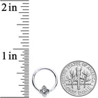 16G 3/8 Clear Gem Textured Cross Septum Clicker