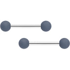 14G 9/16 Hot Pink Grey Matte Barbell Nipple Ring Set of 4