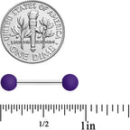 14G 9/16 Purple Matte Barbell Nipple Ring Set