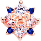 16G 1/4 Clear CZ Gem Rose Gold Tone Bow Star Cartilage Tragus