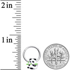 16G 3/8 Black White Hungry Panda Hinged Segment Ring